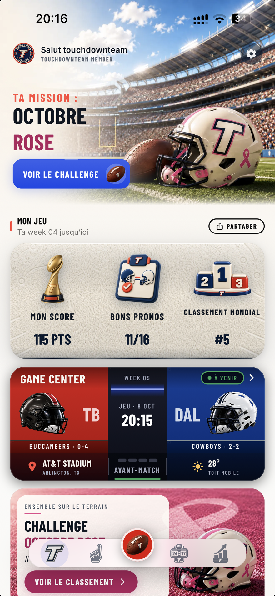L’application Touchdown Team : pronostics, ligues et suivi des matchs